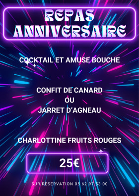 Repas soirée anniversaire