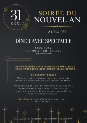 REVEILLON DE LA SAINT SYLVESTRE - SALLE DE SPECTACLE L'Eclipse