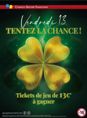 🍀 Vendredi 13 – Tentez la chance au Casino de Saint-Gervais ! ✨
