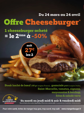 OFFRE CHEESEBURGER À L'YCASTE