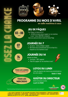 PROGRAMME DU MOIS D'AVRIL