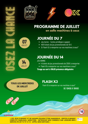 🎰 PROGRAMME DU MOIS DE JUILLET 🎰
