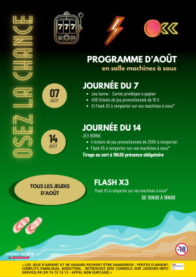🎰 PROGRAMME DU MOIS D'AOÛT ! 🎰