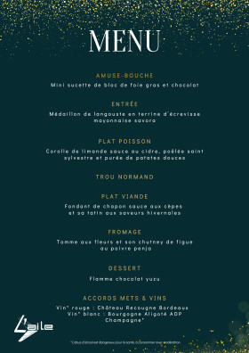 MENU REVEILLON DE LA SAINT SYLVESTRE (AILE)